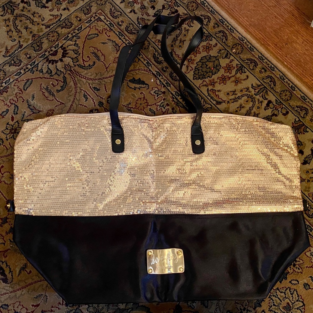 Black and gold Nine West tote bag